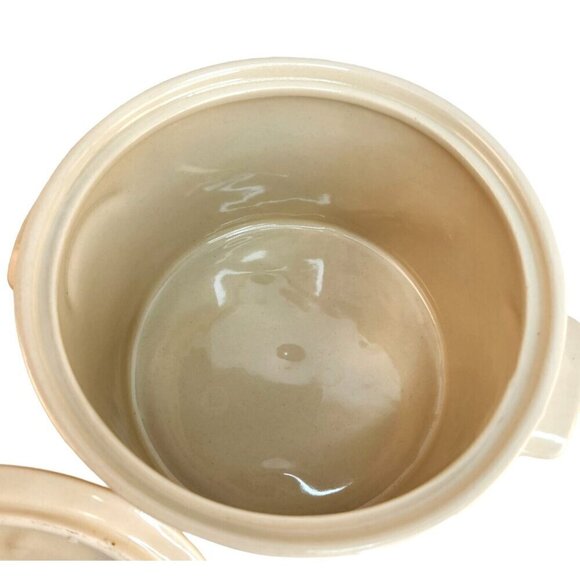 McCoy Pottery Blue Stripe Pink Band Bean Pot Casserole Dish Spoon Divot 0164 - Picture 5 of 16